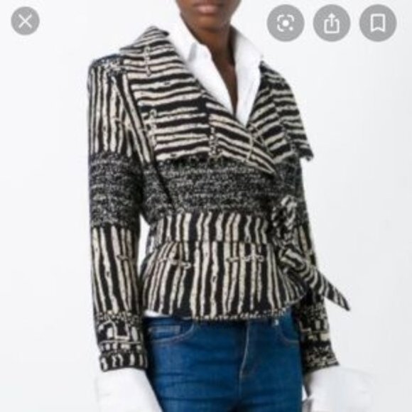 IRO Aska Embroidered Moto Knit Wrap Jacket Size 2 EUC - Picture 3 of 15